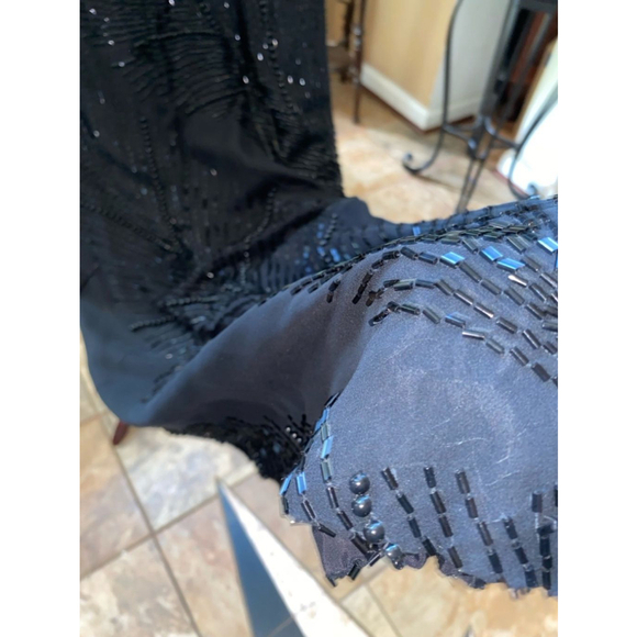 Women's vintage STENAY Black Beaded Dress Size 12 - Picture 7 of 9